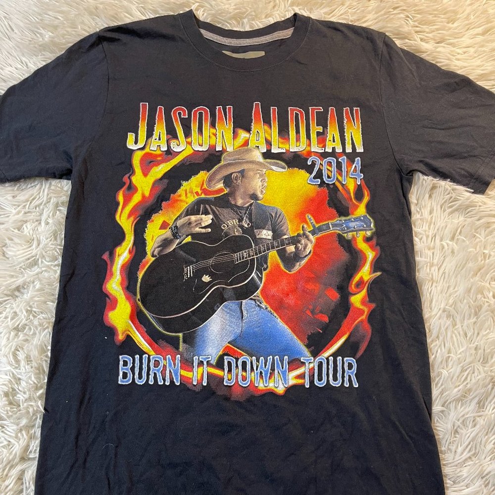 Jason Aldean 2014 "Burn It Down Tour" T-Shirt Black - Small